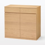 木製キャビネット　木扉　オーク材突板