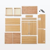 木製キャビネット　木扉　オーク材突板