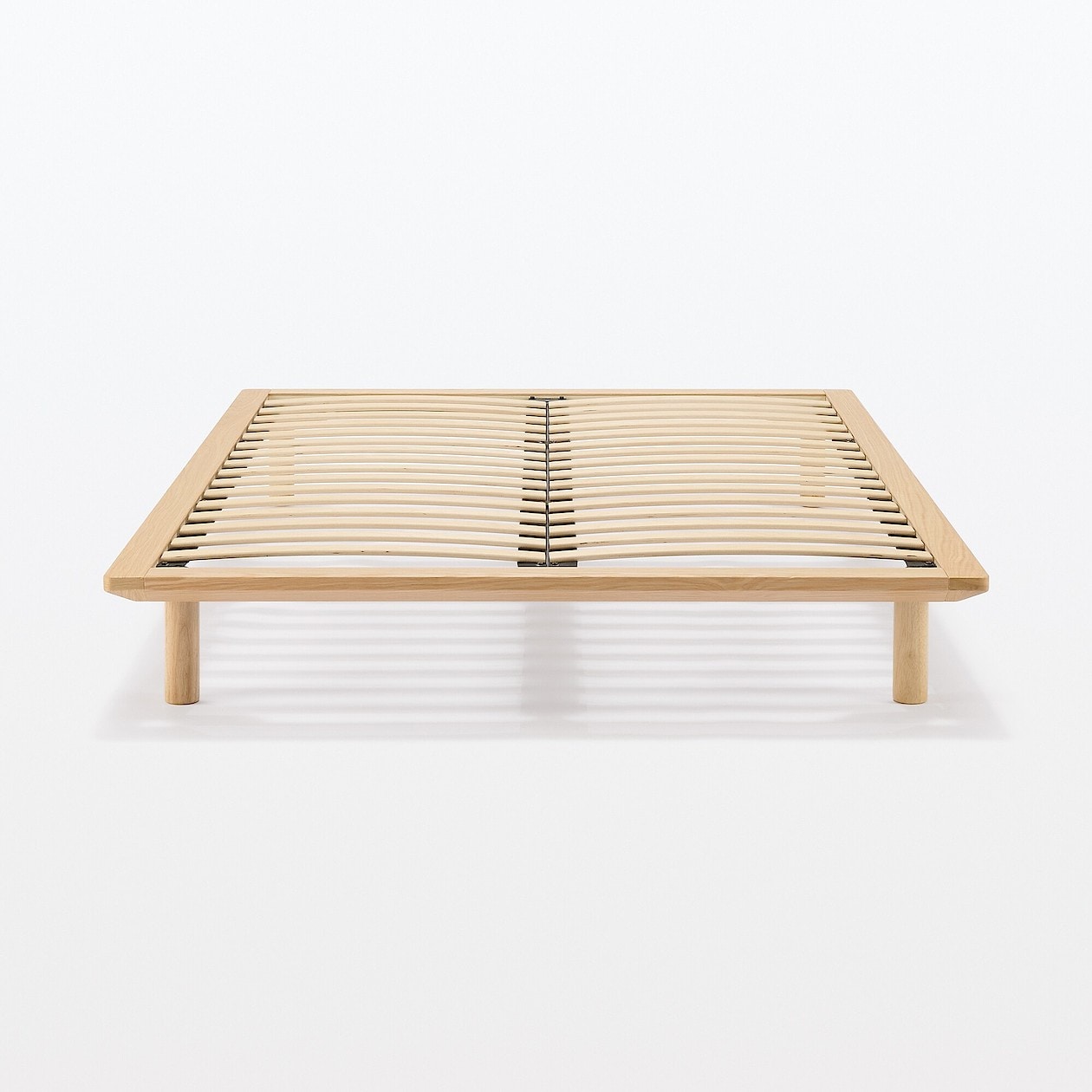 月額定額サービス】木製ベッドフレーム・オーク材突板・ダブル ＋ 木製 