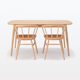 ブナ材アームチェア　丸脚