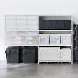 再生ポリプロピレン入り　頑丈収納ボックス　ダークグレー　小