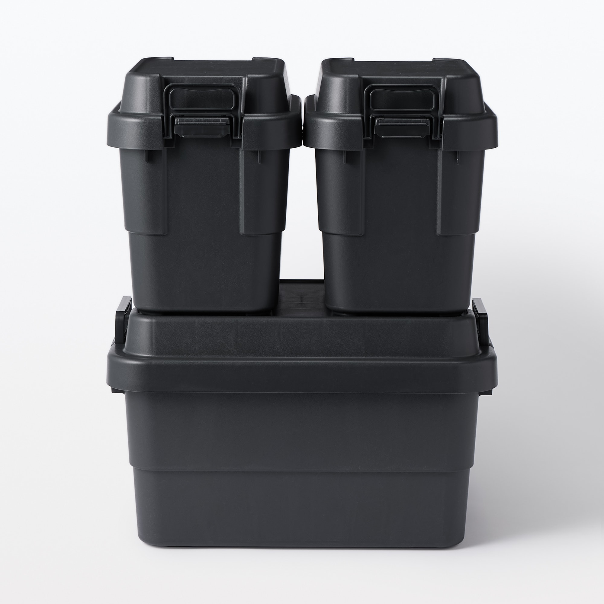 再生ポリプロピレン入り　頑丈収納ボックス　ダークグレー　大