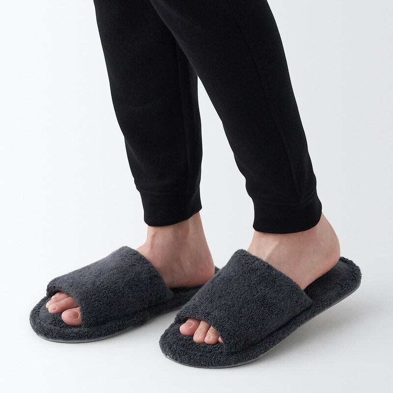 洗える綿パイルスリッパ・前あき | 無印良品