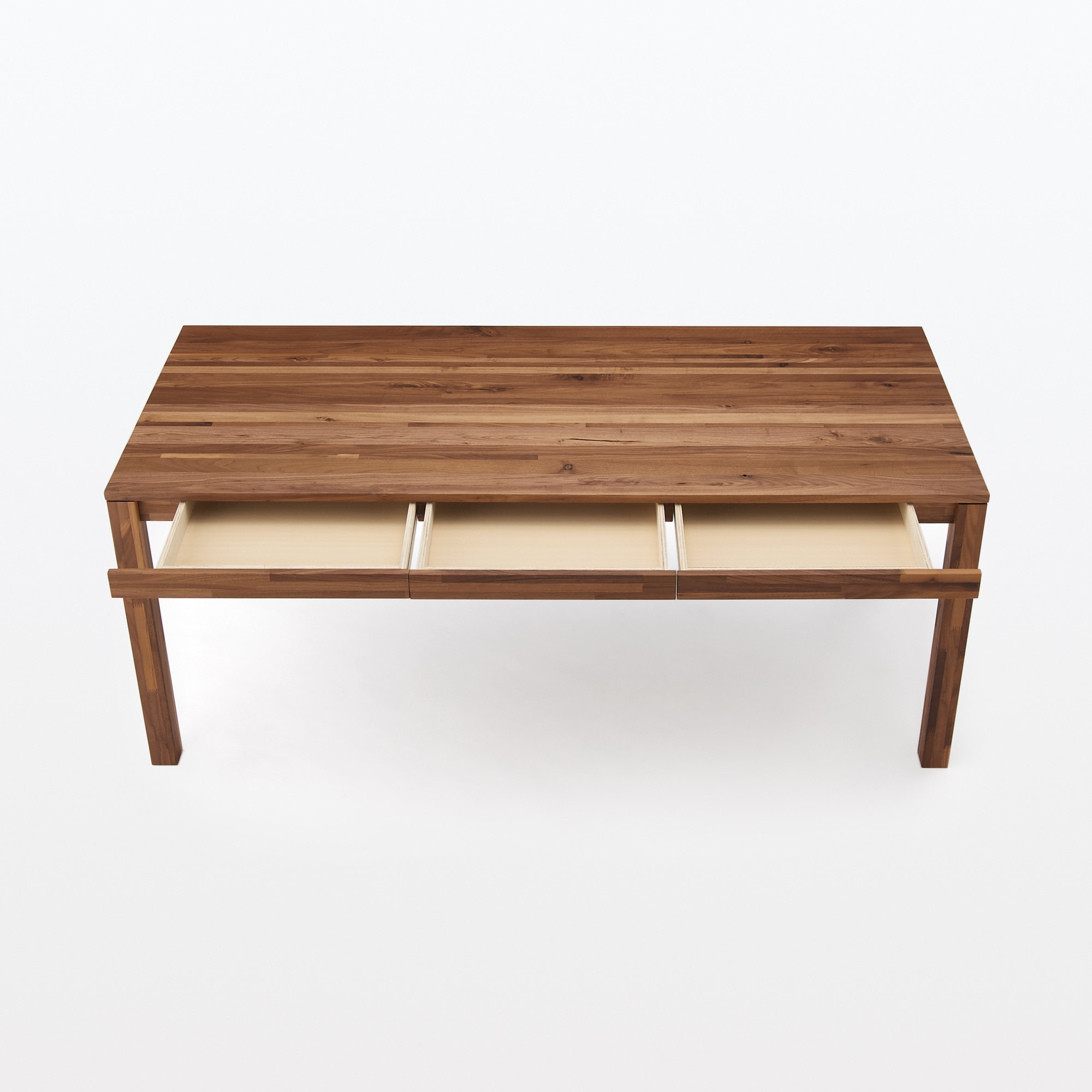 木製テーブル　引出付　節あり　幅１８０ｃｍ