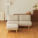 ゆったり座れるアームレスソファ　２シーター　ポリエステル平織