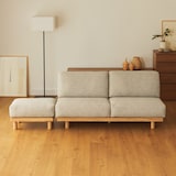 ゆったり座れるアームレスソファ　２シーター　ポリエステル平織