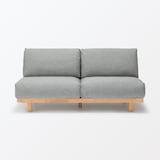 ゆったり座れるアームレスソファ　２シーター　ポリエステル平織