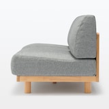 ゆったり座れるアームレスソファ　２シーター　ポリエステル平織