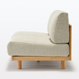 ゆったり座れるアームレスソファ　３シーター　ポリエステル平織