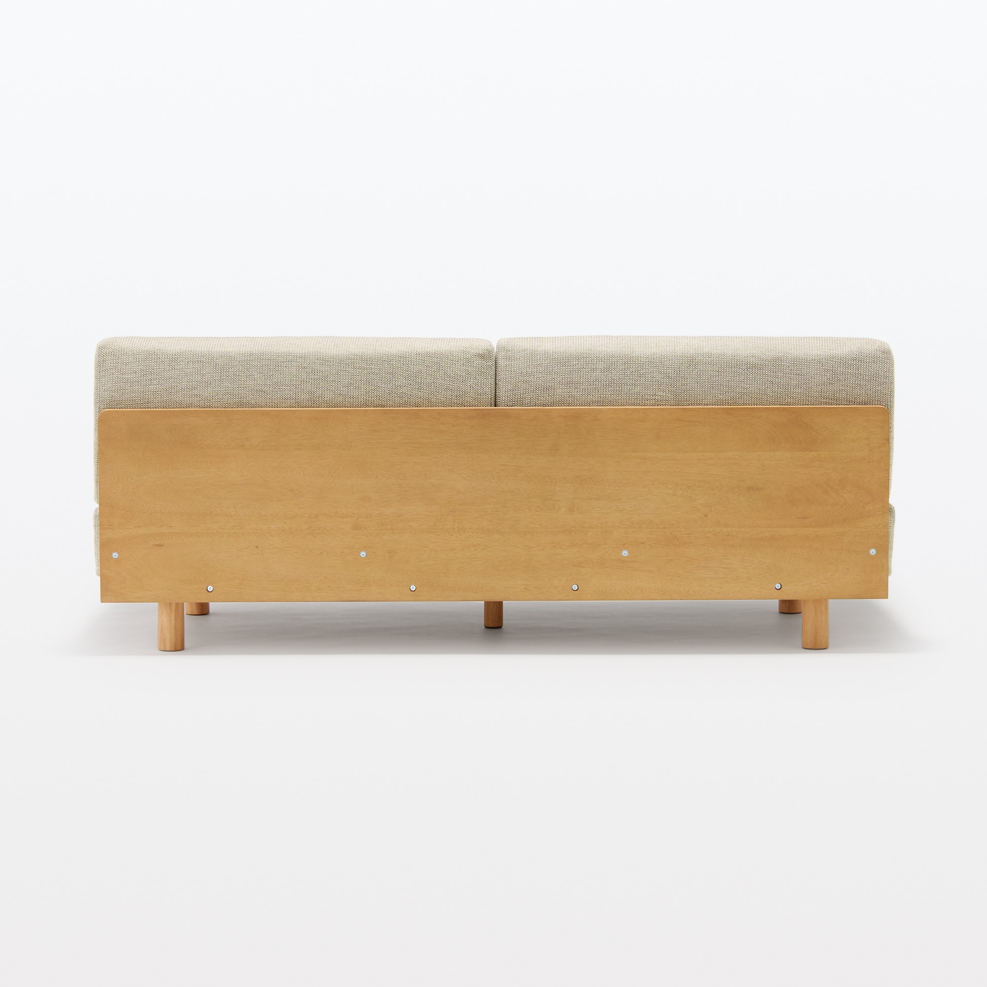 ゆったり座れるアームレスソファ　３シーター　ポリエステル平織