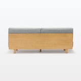 ゆったり座れるアームレスソファ　３シーター　ポリエステル平織