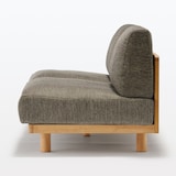 ゆったり座れるアームレスソファ　３シーター　ポリエステル平織