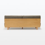 ゆったり座れるアームレスソファ　３シーター　ポリエステル平織