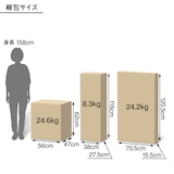 木製デスク　キャビネット　上置きセット