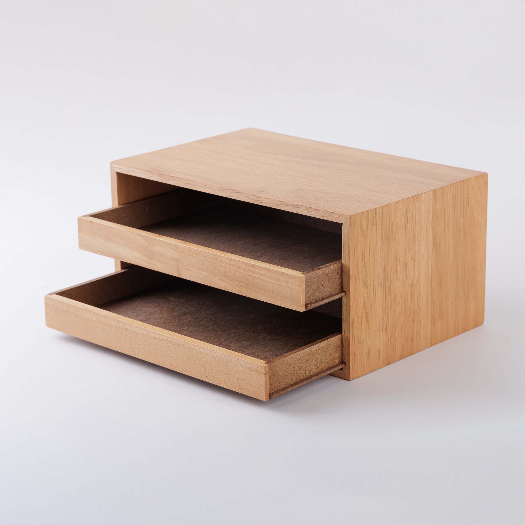 木製トレー収納２段引出し