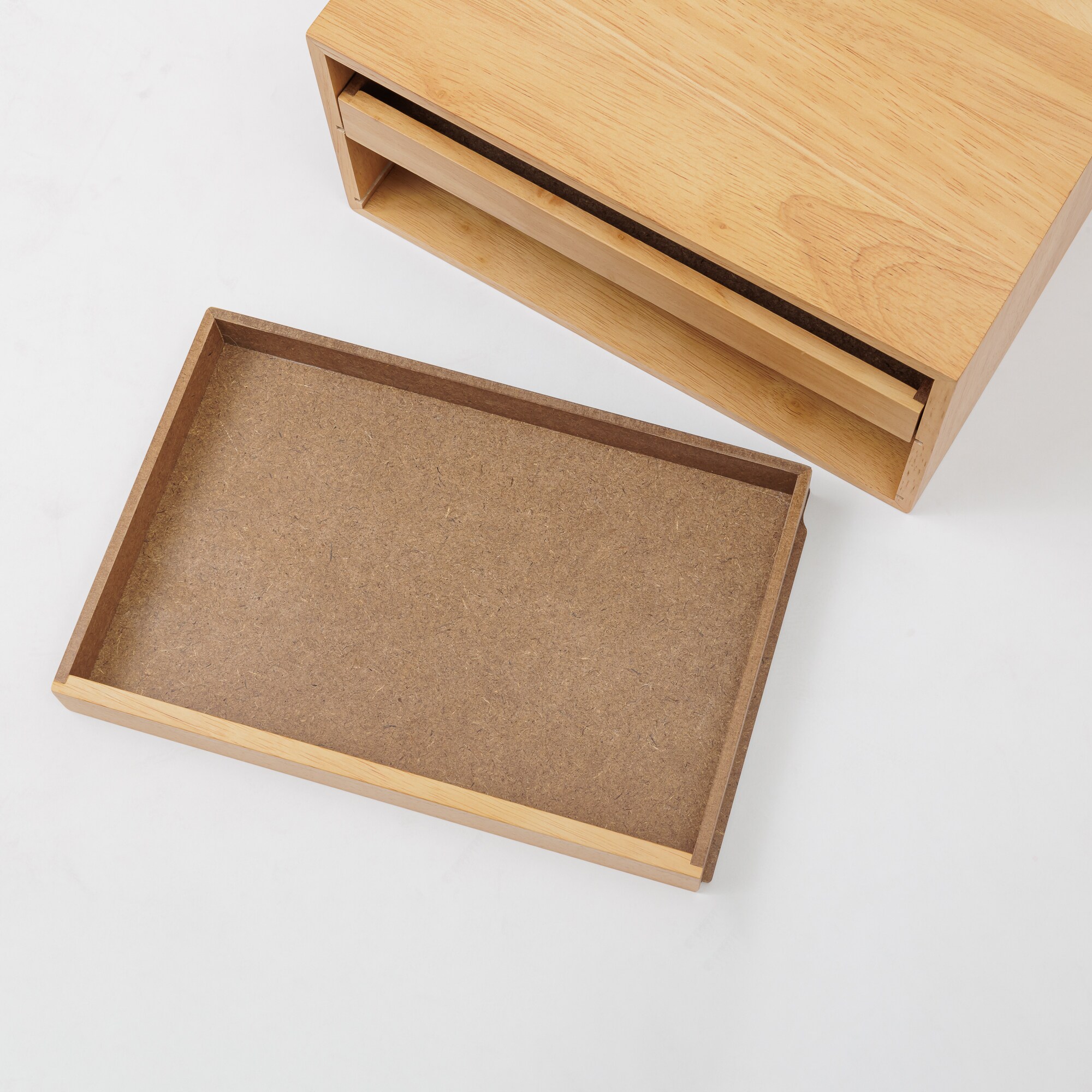 木製トレー収納２段引出し