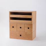 木製トレー収納２段引出し