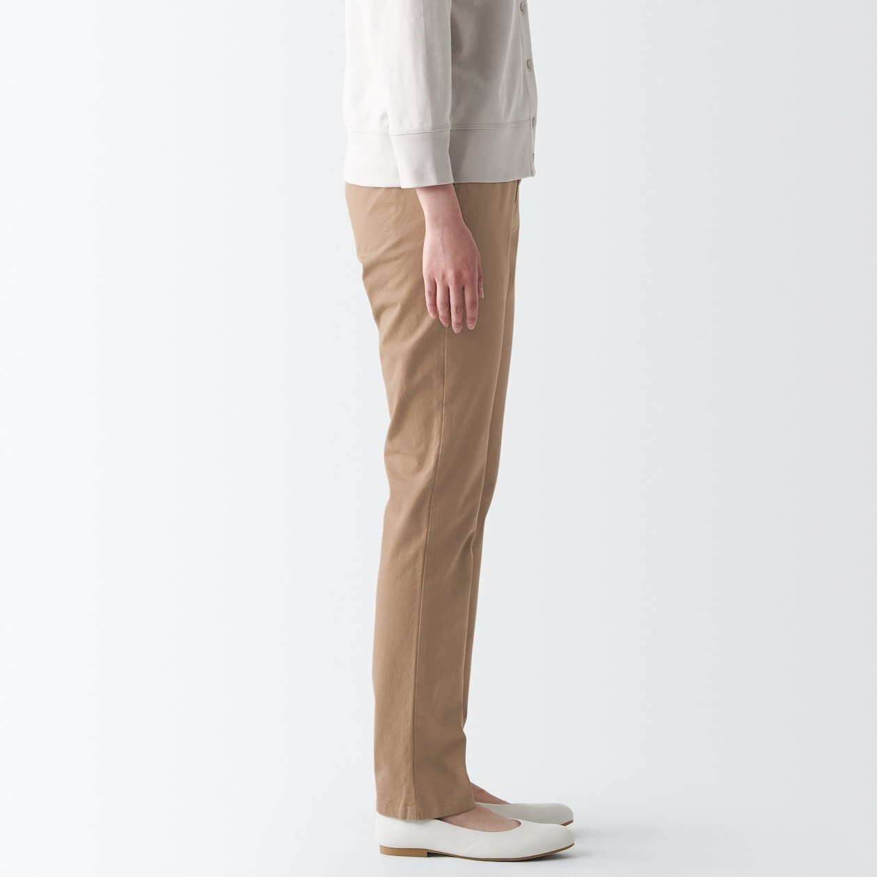縦横ストレッチチノスリムテーパードパンツ　股下７５