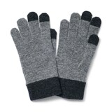ウール混　裏起毛　　タッチパネル手袋　（配色）