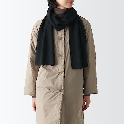 再生ポリエステル混　リブ編み　マフラー　