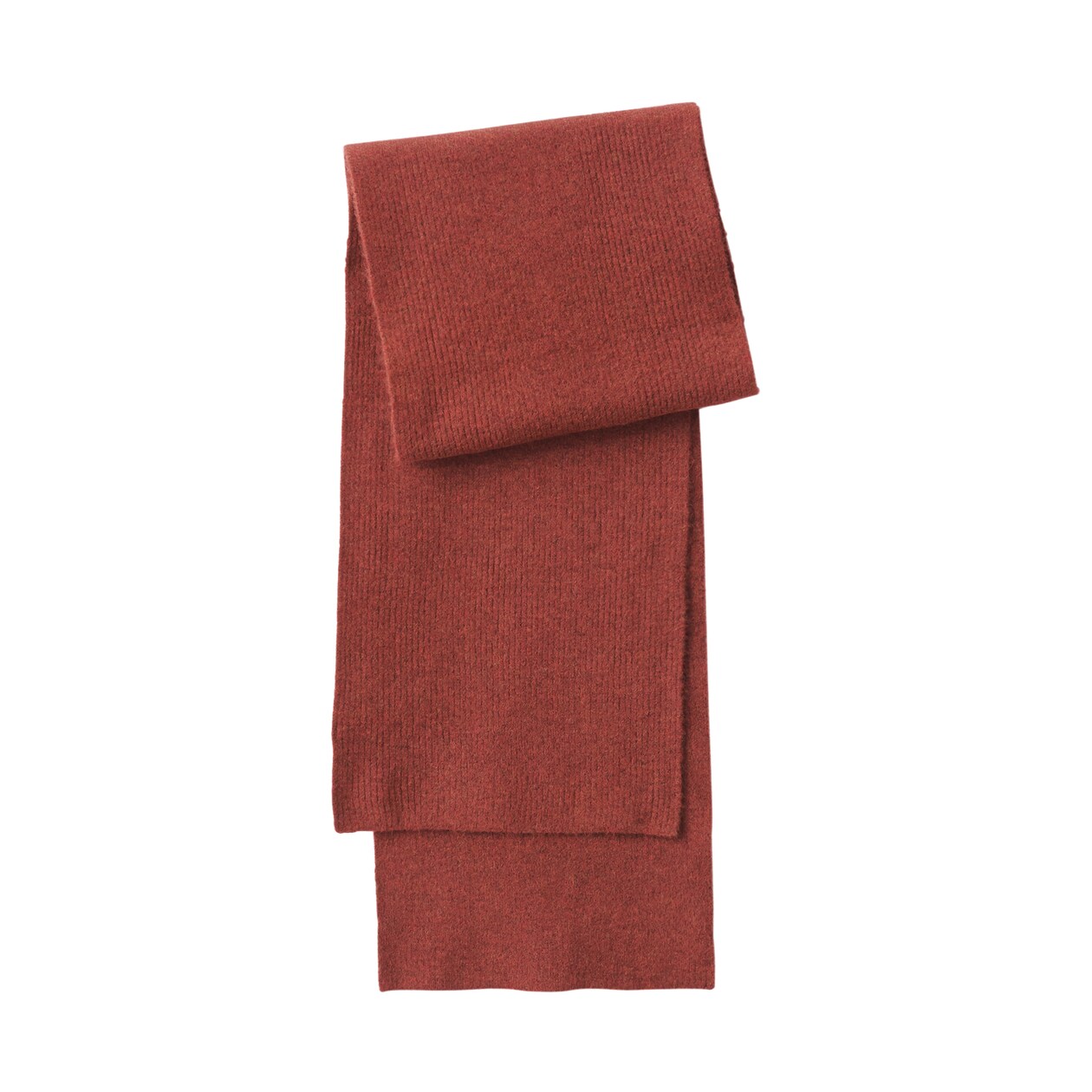 再生ポリエステル混　リブ編み　マフラー　