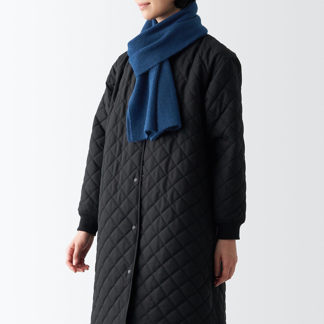 再生ポリエステル混　リブ編み　マフラー　