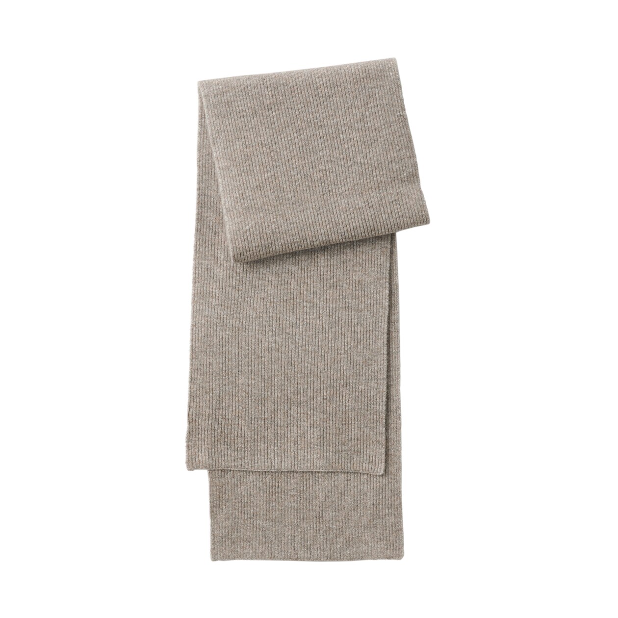 再生ポリエステル混　リブ編み　マフラー　