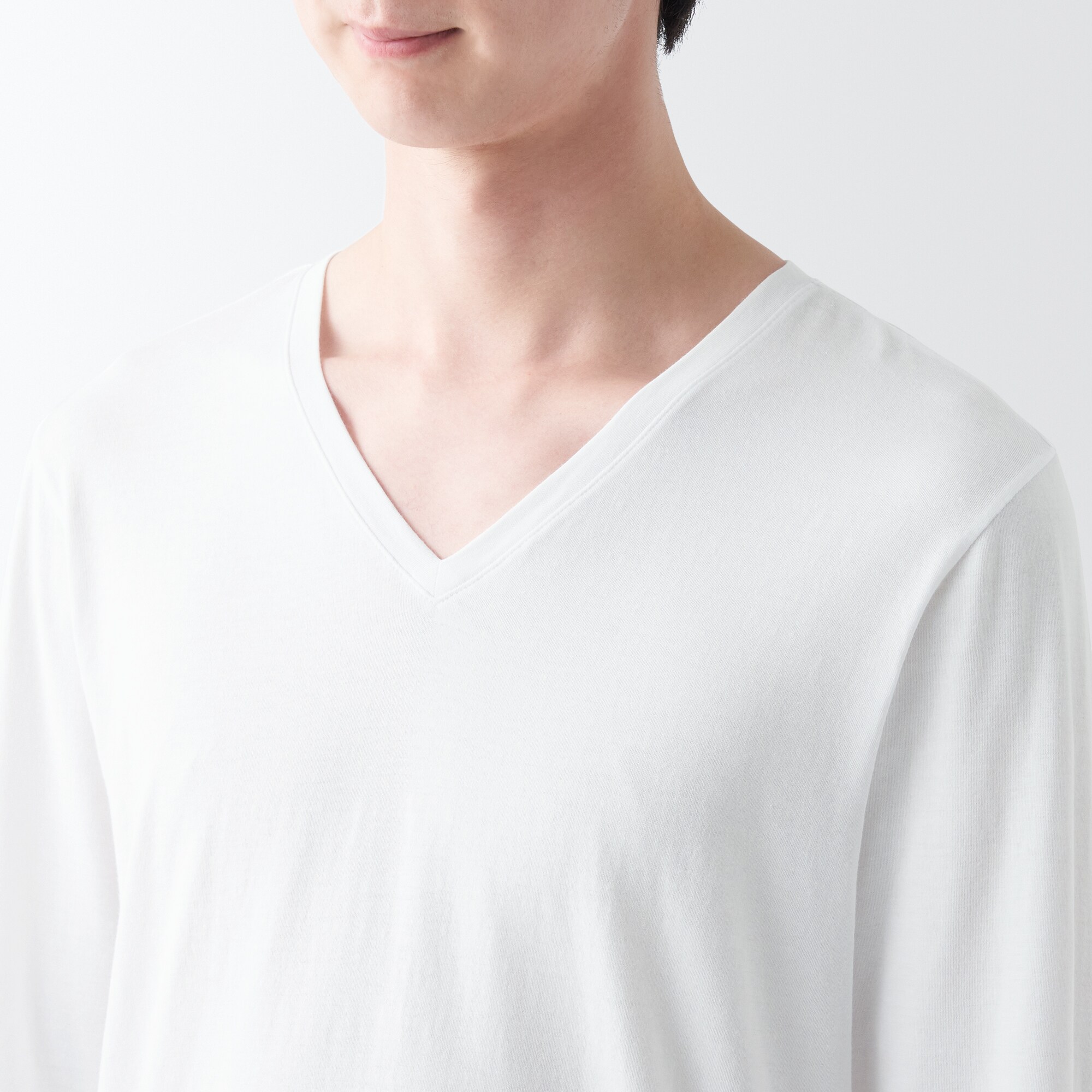 あったか綿　Ｖネック長袖Ｔシャツ（２０２３年仕様）