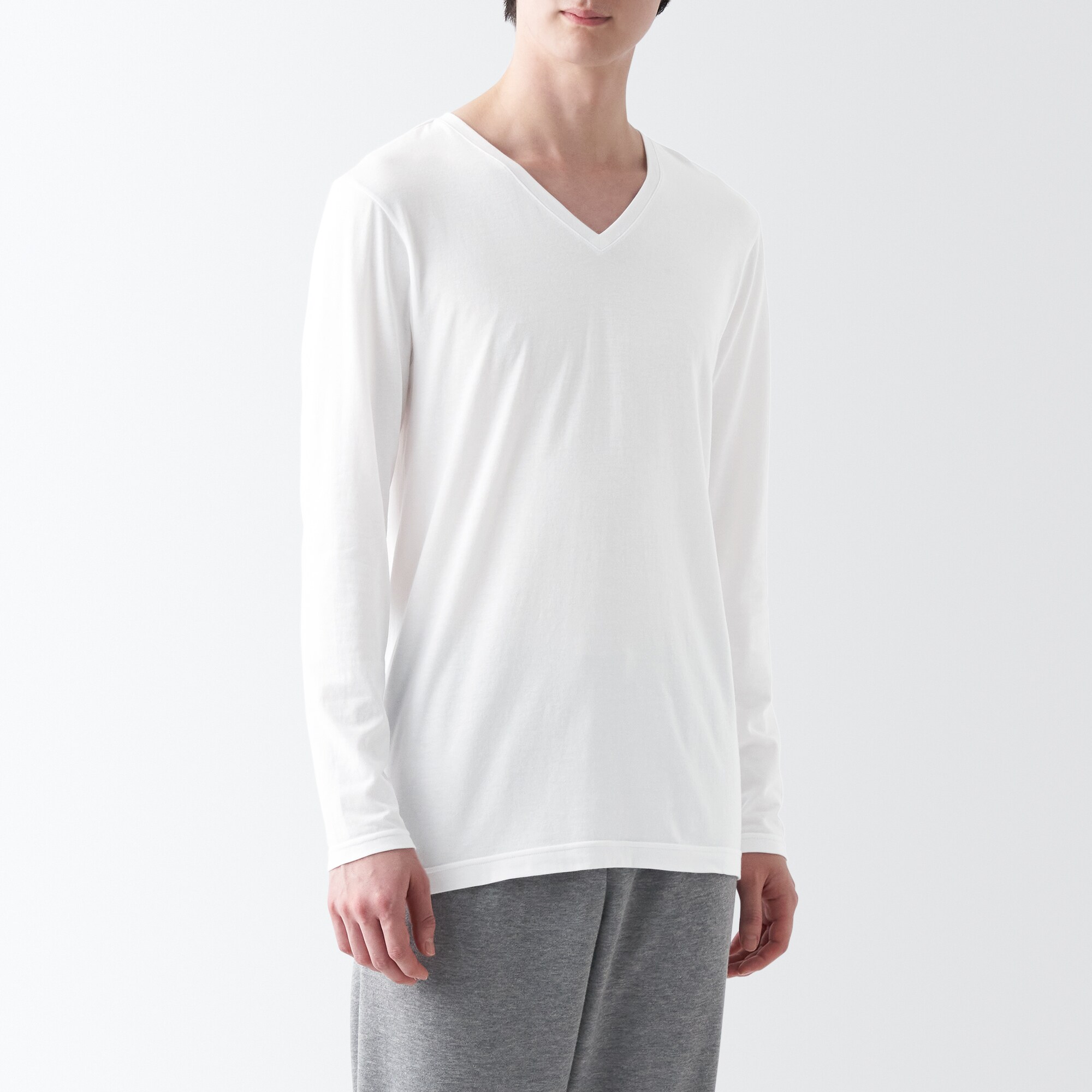 あったか綿　Ｖネック長袖Ｔシャツ（２０２３年仕様）