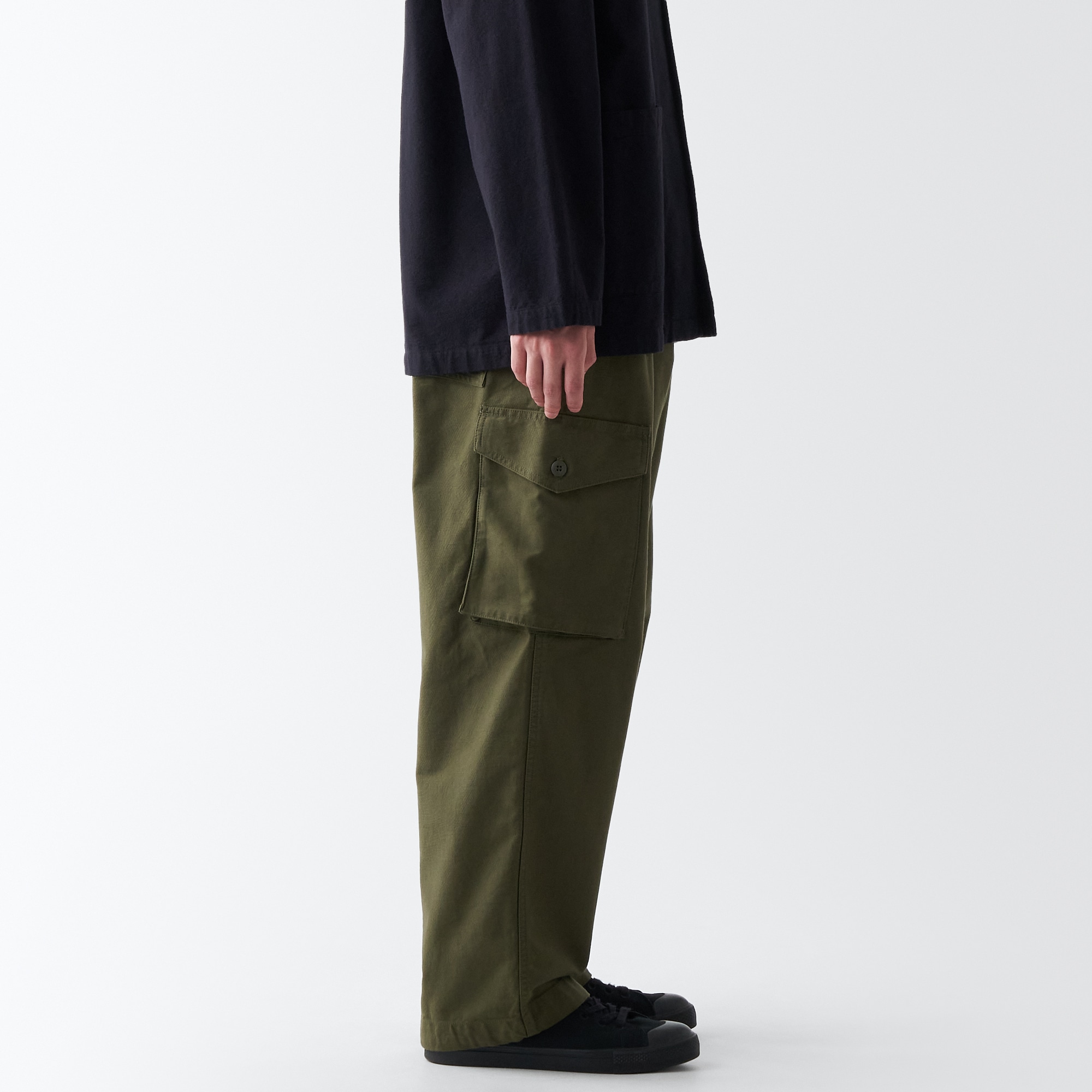 MUJILABO セットアップ ノーカラージャケット カーゴパンツ M MUJILABO セットアップ ノーカラージャケット カーゴパンツ M 黒 MUJI