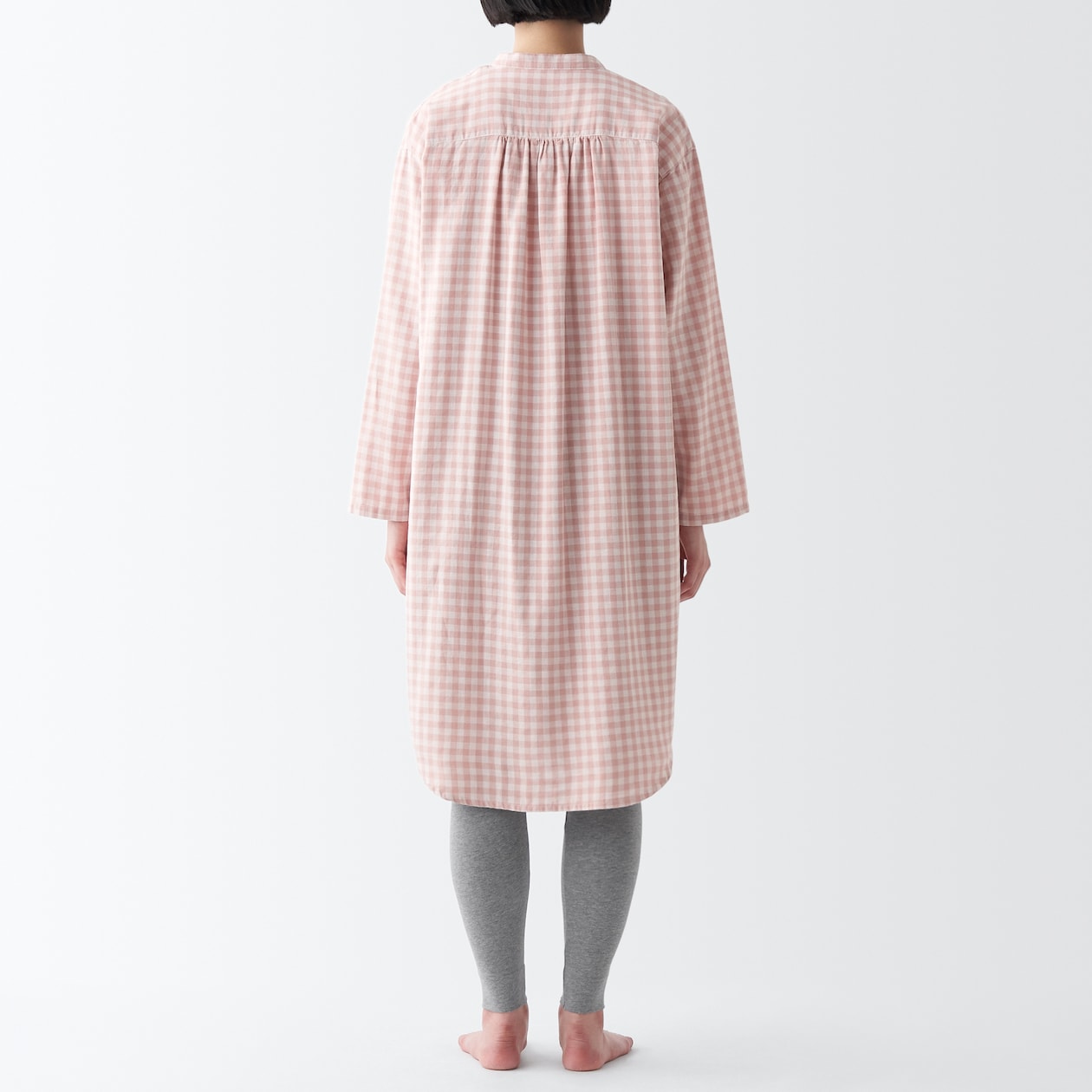 脇に縫い目のない　二重ガーゼパジャマ