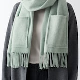 ウール　ポケット付き　ストール