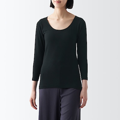 あったか綿　Ｕネック八分袖Ｔシャツ（2023年仕様）