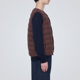 軽量ダウンノーカラーベスト（帯電防止裏地）