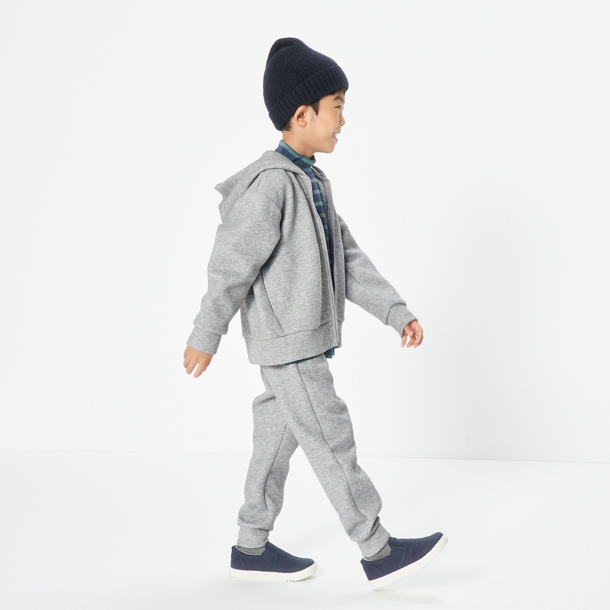 二重編みスウェットフルジップパーカ（キッズ）