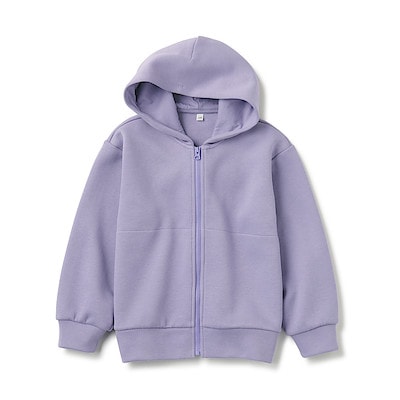キッズ　二重編みスウェットフルジップパーカ