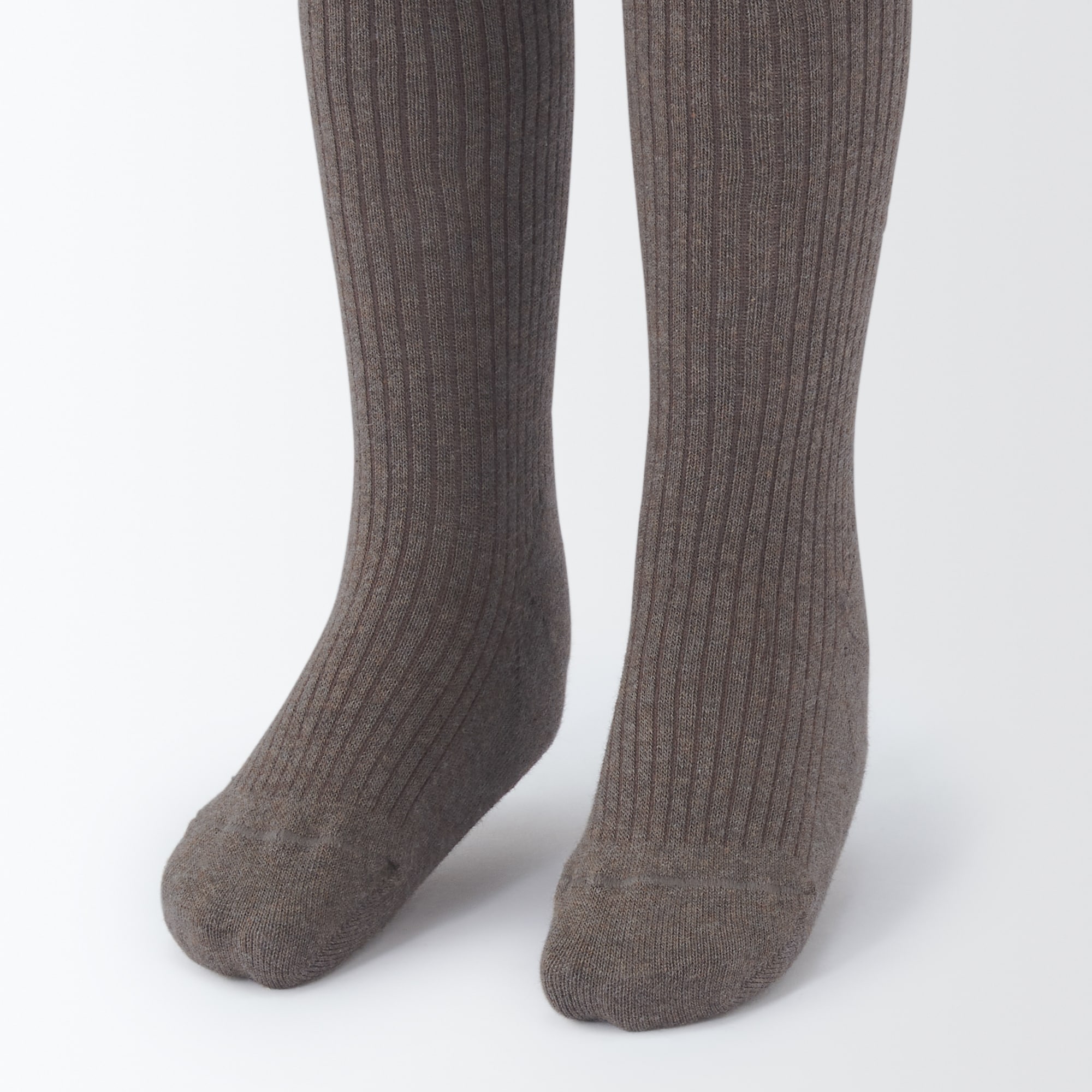 足なり直角　かかとに合う　リブ編みタイツ（キッズ）