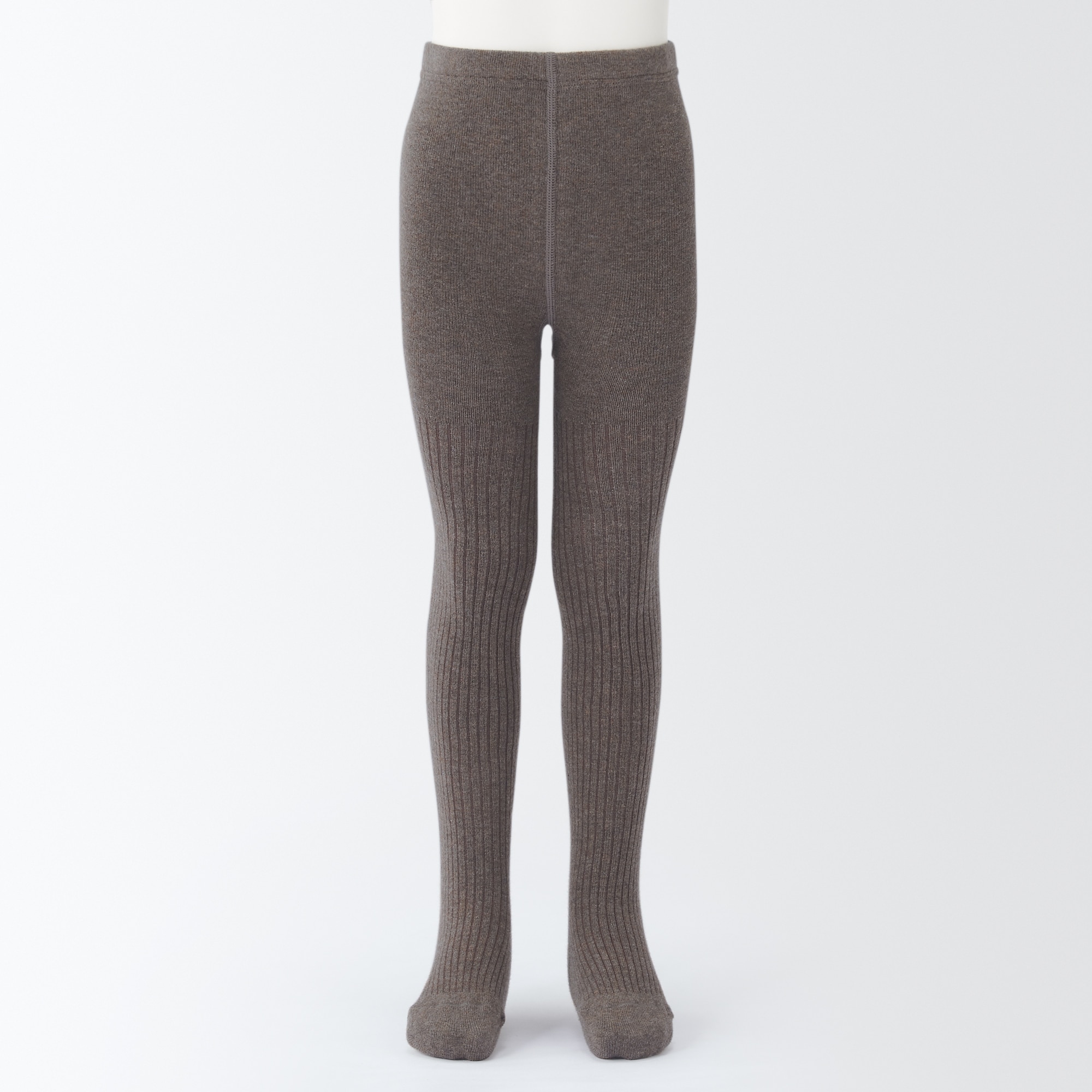 足なり直角　かかとに合う　リブ編みタイツ（キッズ）