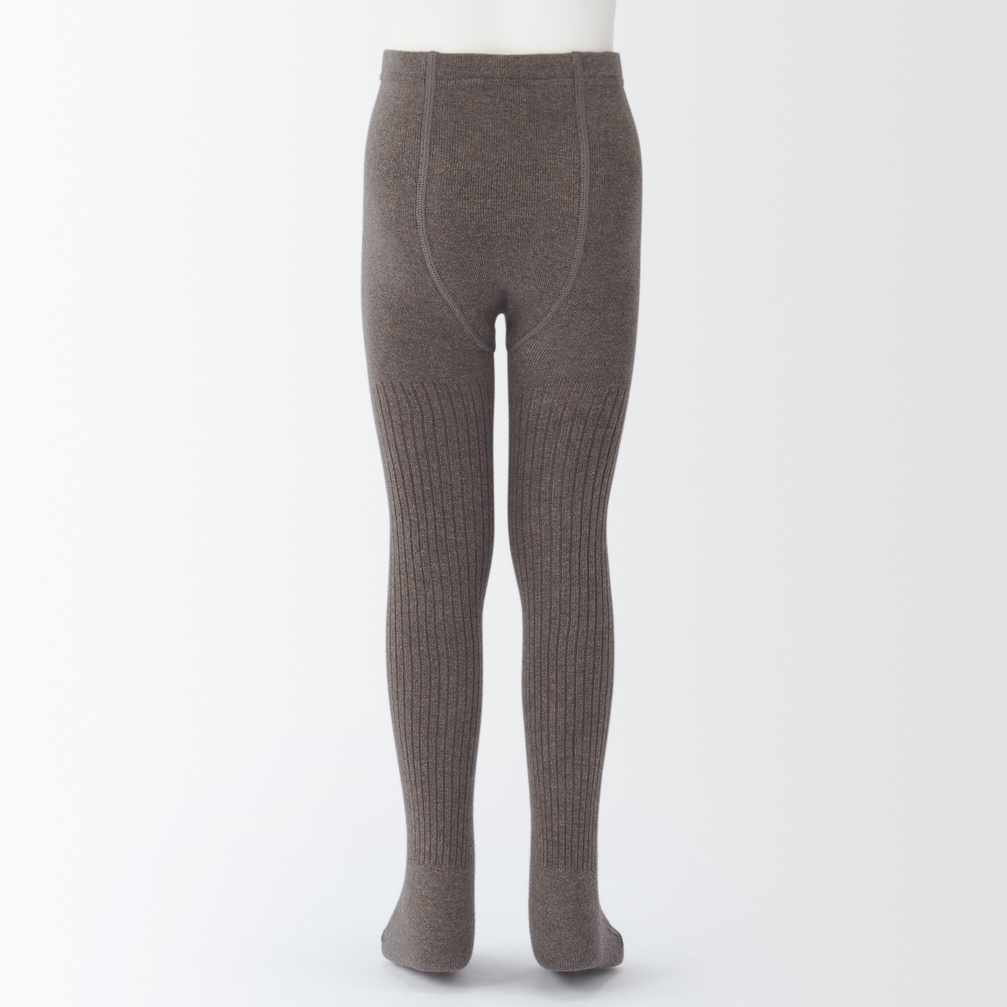 足なり直角　かかとに合う　リブ編みタイツ（キッズ）