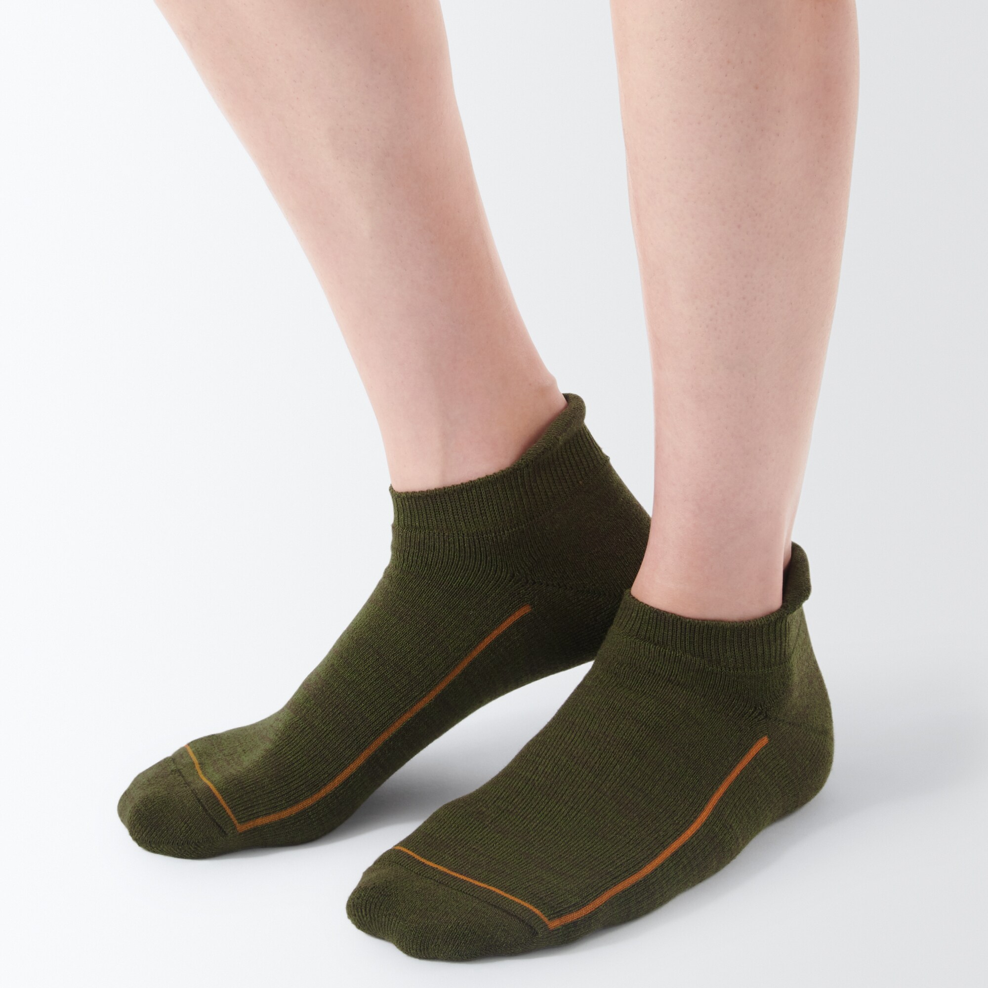 紳士　足なり直角　ウール混パイル編み　厚手スニーカーイン