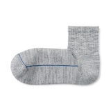 紳士　足なり直角　ウール混パイル編み　厚手ショート丈靴下