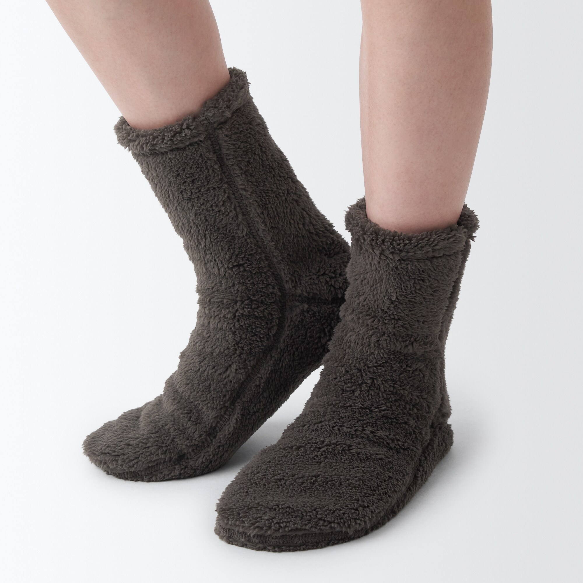 足なり直角　再生ポリエステル　ボアフリース　ルームソックス（婦人）