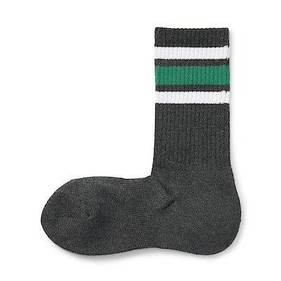 足なり直角　パイル編み　厚手靴下（ライン／紳士）