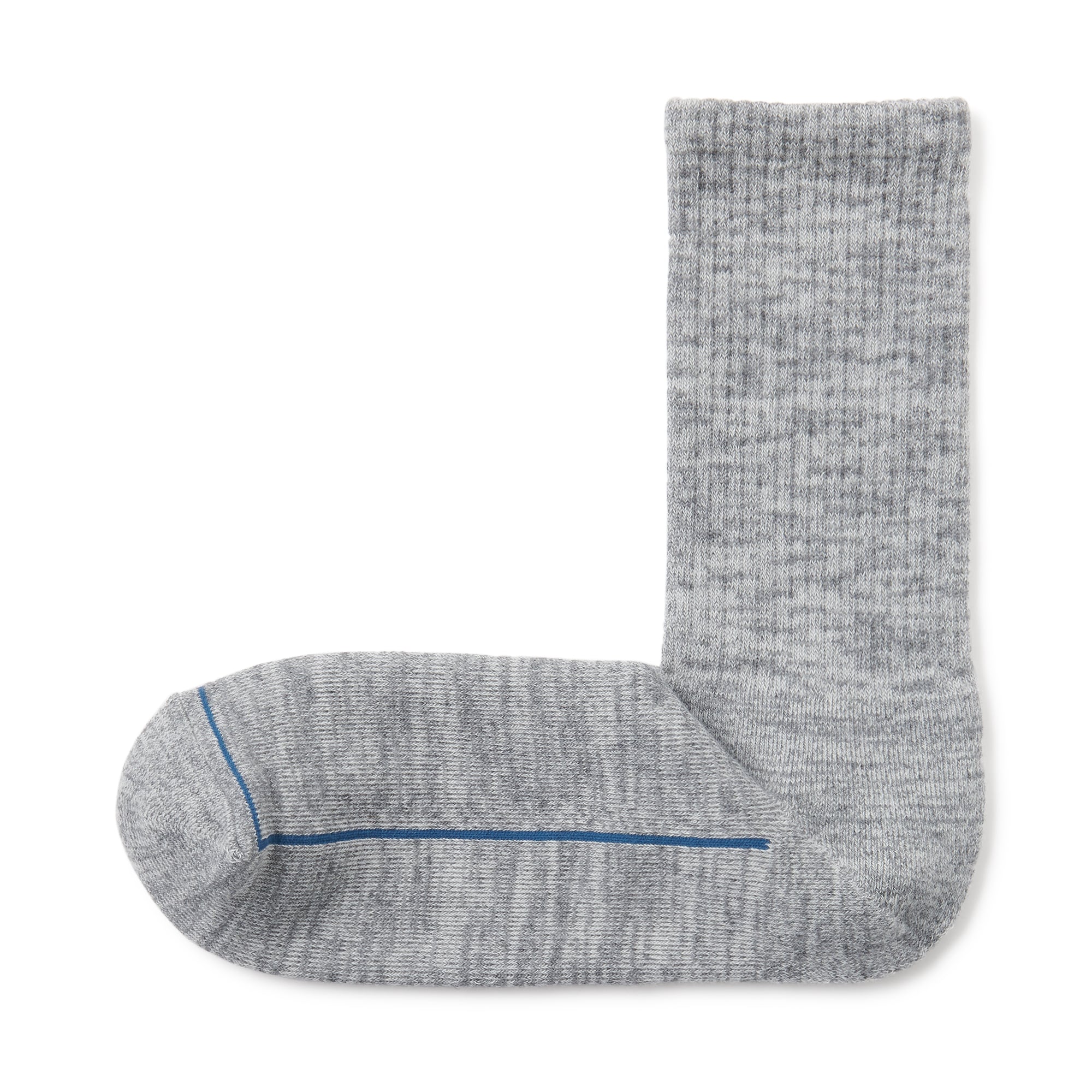 紳士　足なり直角　ウール混パイル編み　厚手靴下