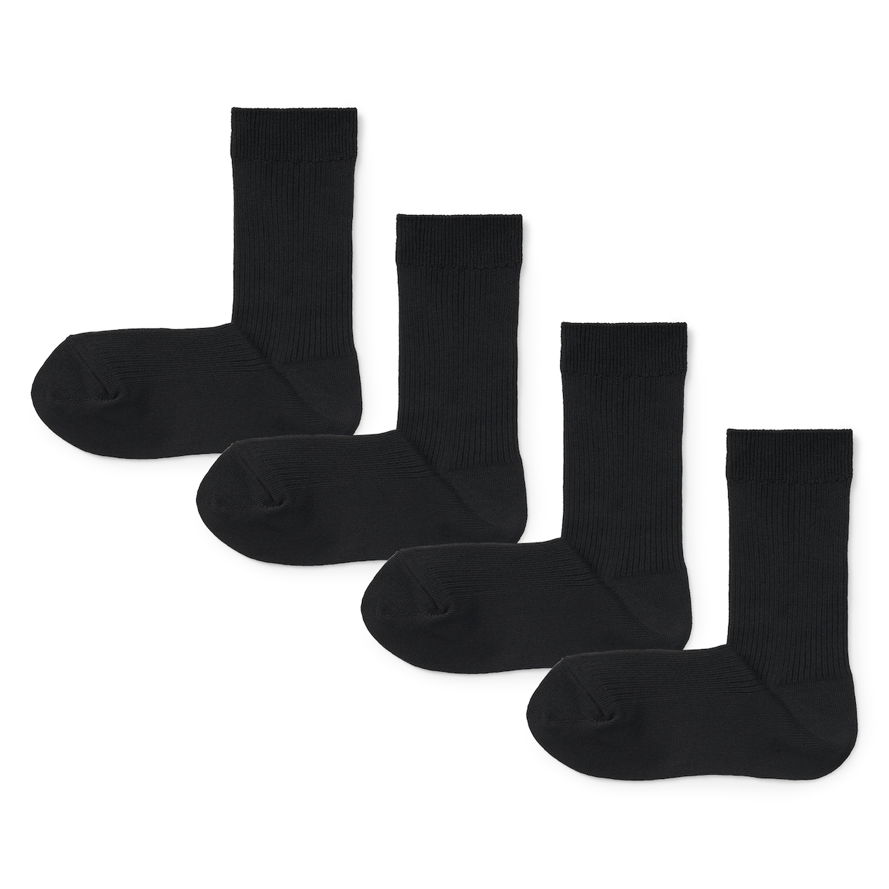 足なり直角　リブ編み　４足組靴下（婦人）