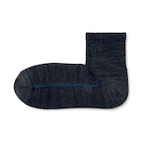 紳士　足なり直角　ウール混パイル編み　厚手ショート丈靴下