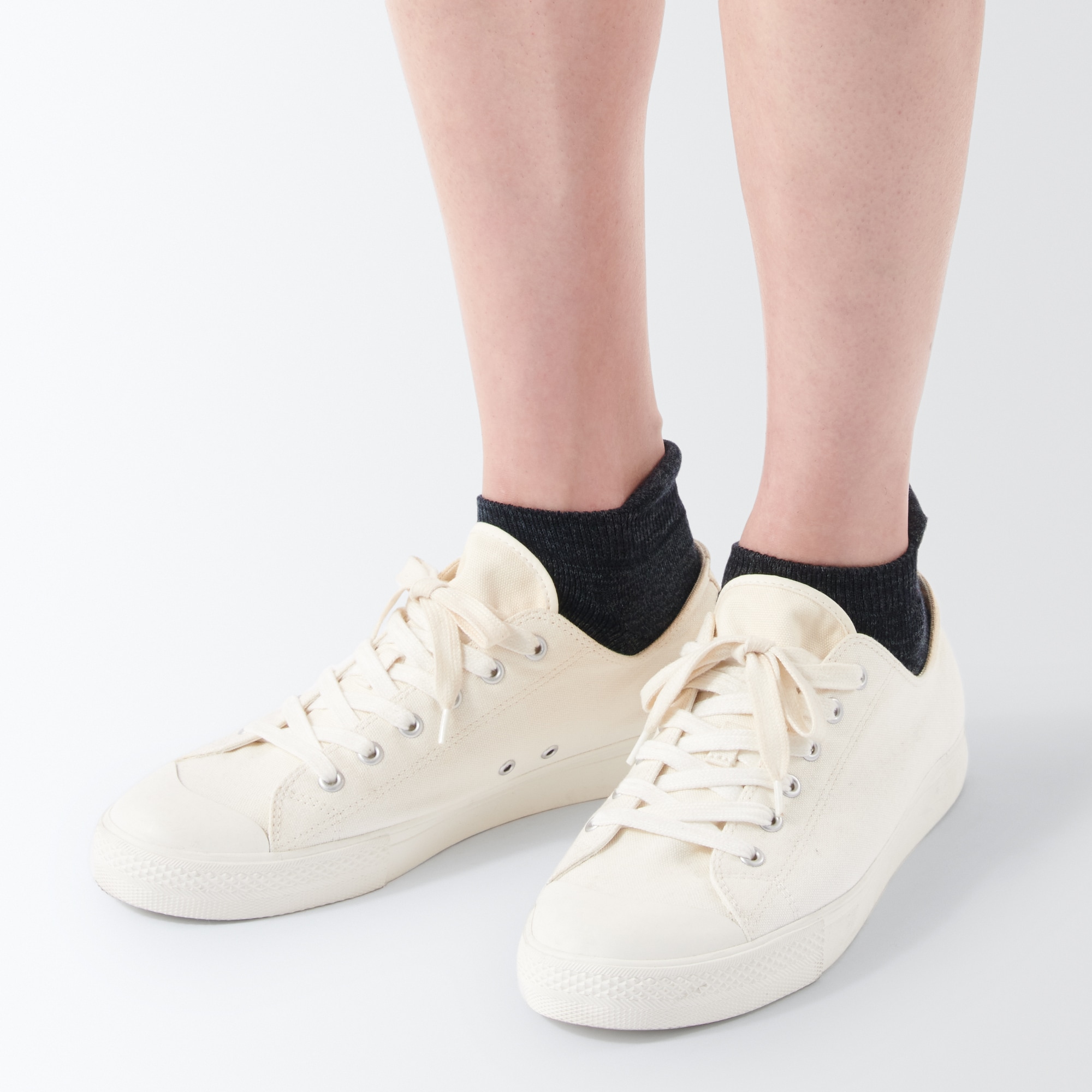 紳士　足なり直角　ウール混パイル編み　厚手スニーカーイン