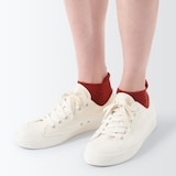 紳士　足なり直角　ウール混パイル編み　厚手スニーカーイン