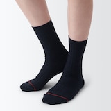 足なり直角　履き口やわらか　あったか綿　柄編み靴下（ウール入り／婦人）