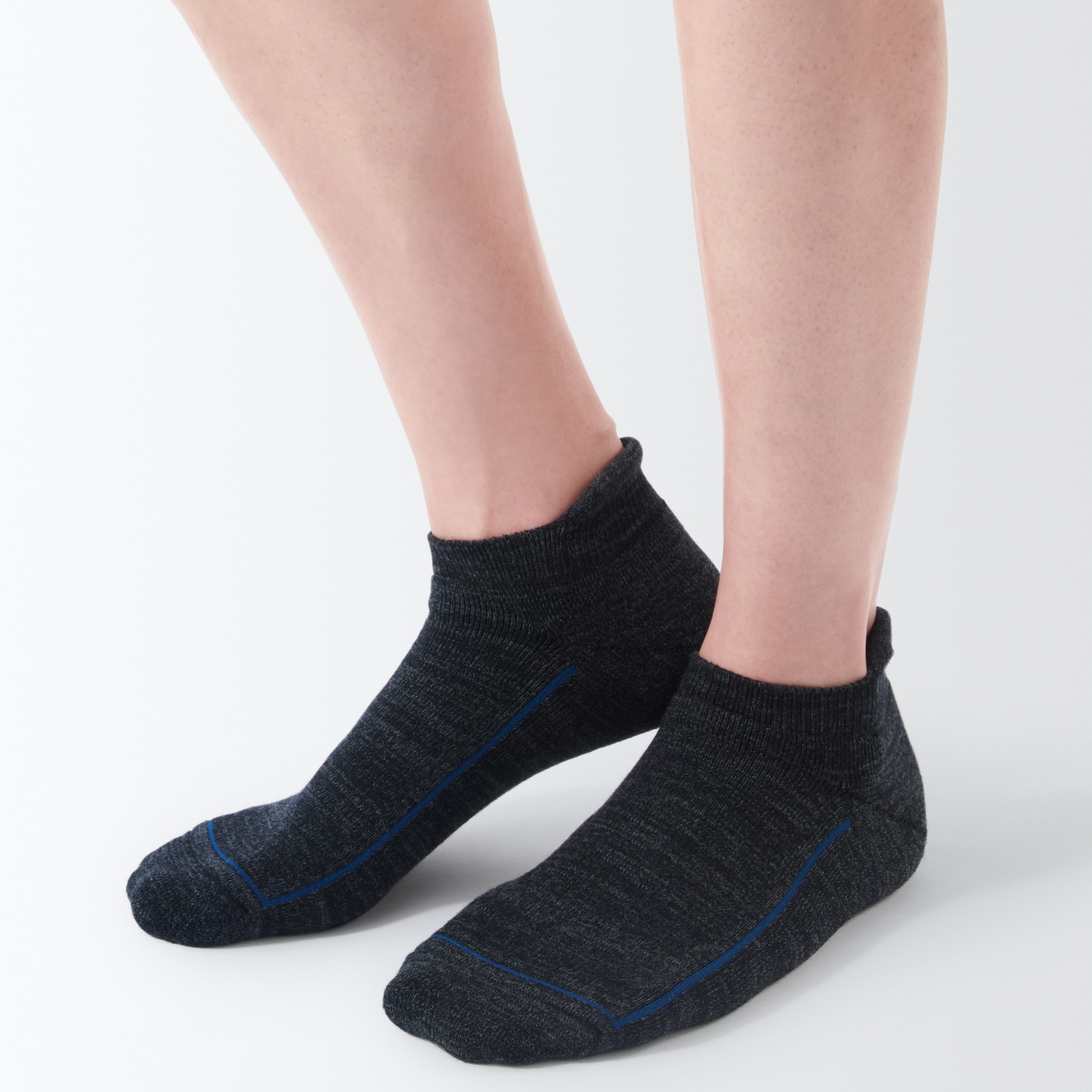 紳士　足なり直角　ウール混パイル編み　厚手スニーカーイン